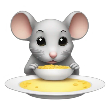 cute sad mouse looking at an empty plate sticker