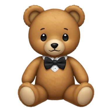 Teddy bear with black bow tie sticker