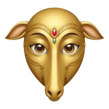 Gold mask covering only eyes with a long nose sticker