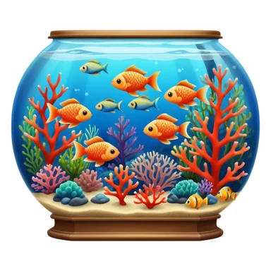 aquarium vintage with fish and coral inside sticker