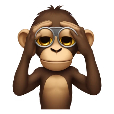 monkey arms covering eyes sticker