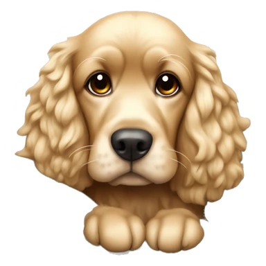 Cocker dog in cozy settings fluffy blondie sticker