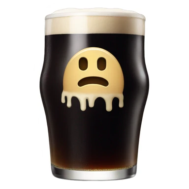 Pint of Guinness with creepy smiley face sticker