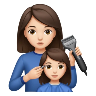 Teeen brunette girl getting her hair cut sticker