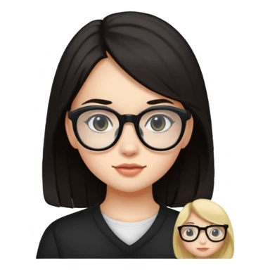 ragazzina di 16 anni mora con occhiali neri sticker