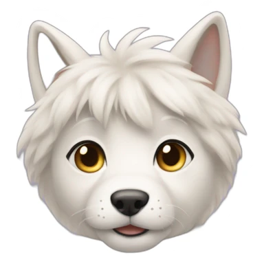 nala if she was a white furry dog sticker