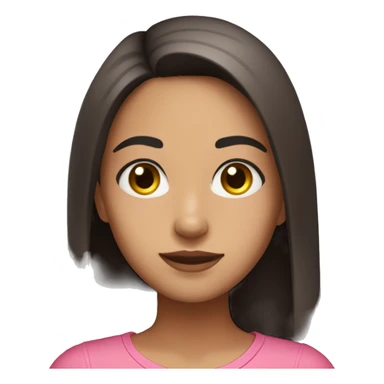 cute latina girl with straight long dark hair brown eyes in pink outfit sticker