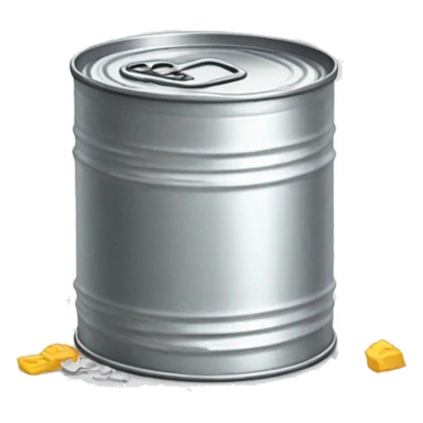 a tin can upright with a couple crushed scattered around sticker