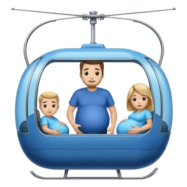 Air tram With a pregnant man inside sticker