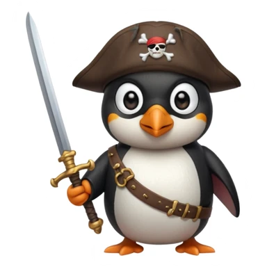 pirate penguin sticker