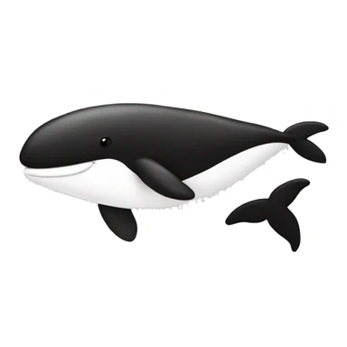 whale in black and white sticker