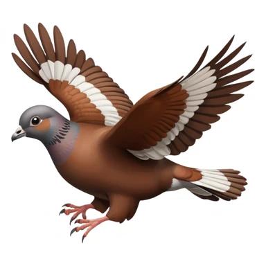 brown pigeon flying sticker