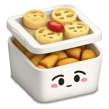  Whitebento box with snack  sticker