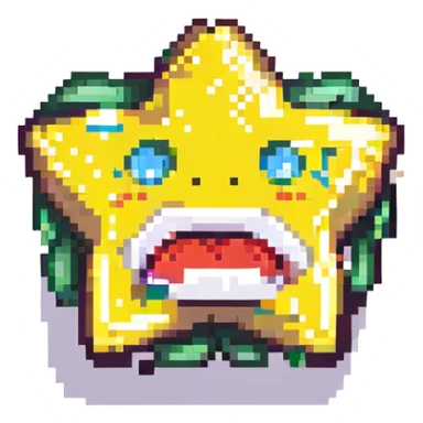 A 100 x 100 pixel emoji depicting applause, featuring a star-shaped mouth with a zipper, inspired by the attached image. The star should be stylized to look like it is clapping. sticker