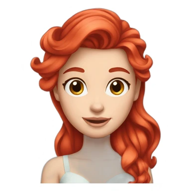 ariel-red-hair-white-girl sticker