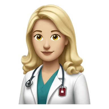 harvard physician white woman blonde hair head, neck and upper chest sticker