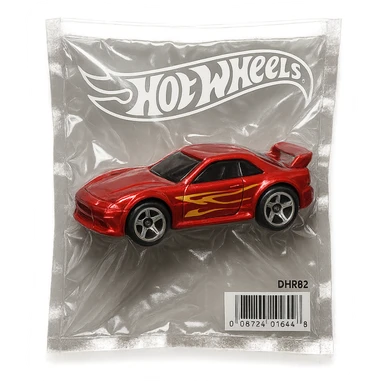 Hot Wheels toy car, glossy and puffy, vacuum-sealed style sticker