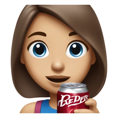 Drinking dr pepper cherry flavoured Brown hair girl blue eyes sticker