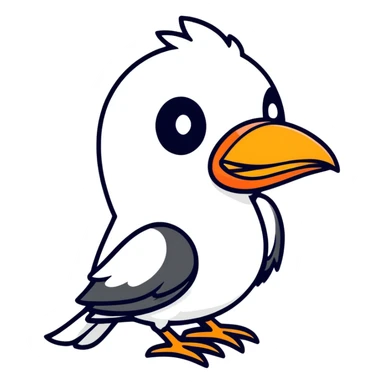 black bird with sunglasses and orange beak sticker