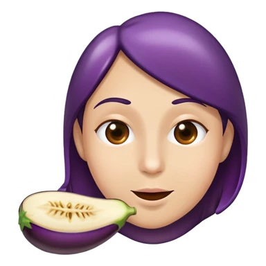 face eating an aubergine (eggplant) sticker