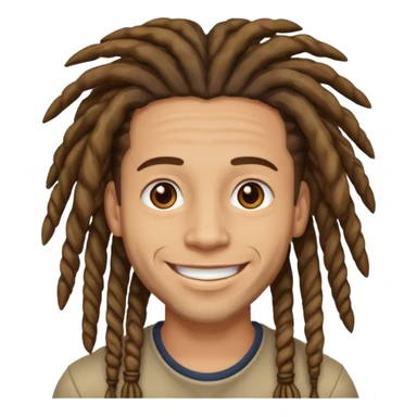 light skin man with dreadlocks sticker