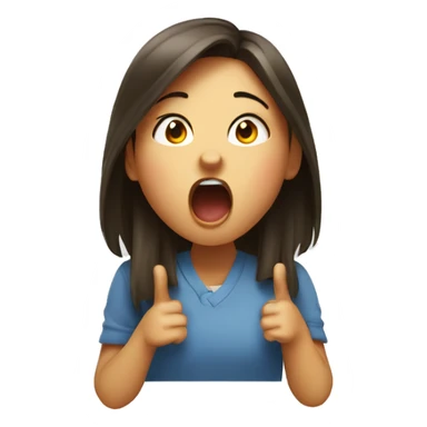 yawning girl sticker