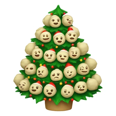 A Christmas tree decorated with dumplings sticker