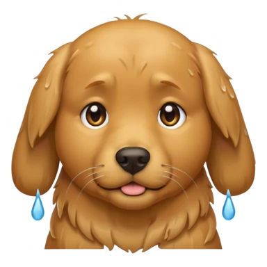 I want an emoji of a goldenretriever who is crying sticker