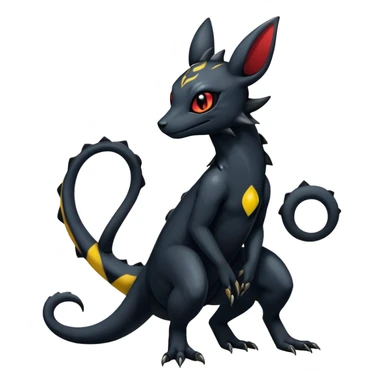 Gothic Colorful Salandit-Umbreon-Fakémon-hybrid-creature (full body)  sticker