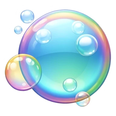 bubble foam object icon, floating soap bubbles, shiny transparent, 3D cartoon, soft shadow, mobile game icon style, centered, clean background, no text, no watermark
 sticker