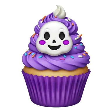 cupcake fantasma roxo e branco sticker