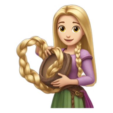 Rapunzel with pan sticker