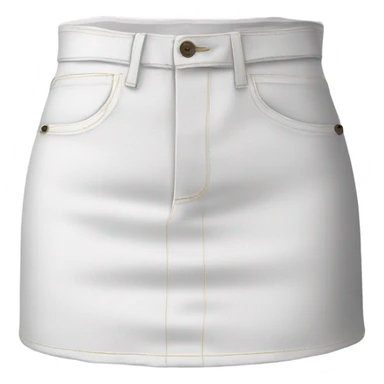 Realistic A-line high waisted white denim mini skirt, isolated sticker