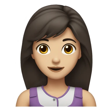 Turkish teen girl with dark hair and dark brown eyes waving hi standing sticker