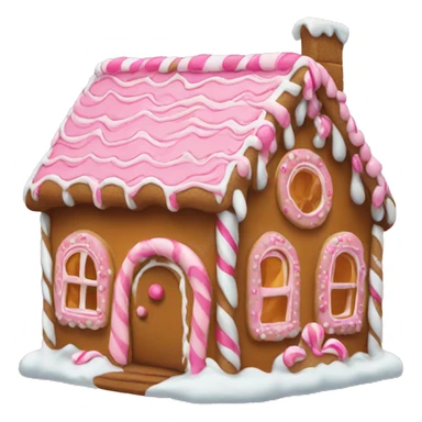 Gingerbread house with pink  sticker