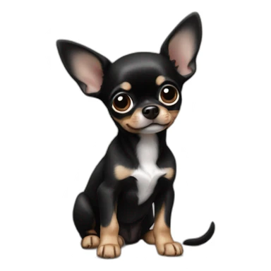 Black chihuahua puppy big ears sticker