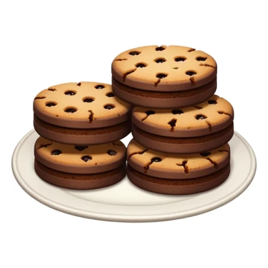 A plate of chocolate shortbread biscuits sticker