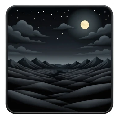 dark and eerie scene, the entire world covered in darkness. The sky is deep black with no stars or light, no moon, no glow just total void and silence. The atmosphere feels ominous and unsettling, as if darkness has swallowed everything. No characters, no visible light sources sticker