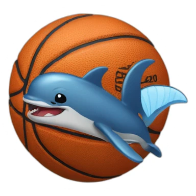 Basketball with delfin sticker