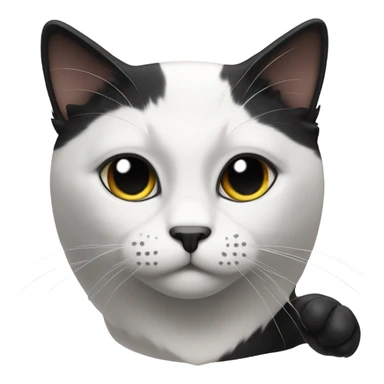 Cat black and white sticker