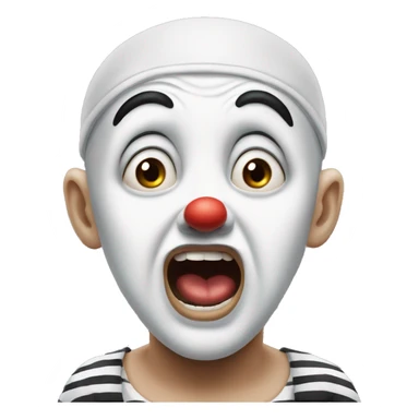photorealistic The French Mime is in shocked sticker