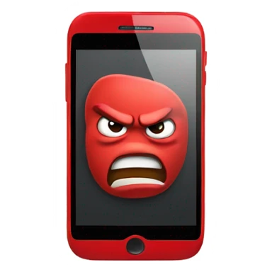 Red smartphone angry sticker