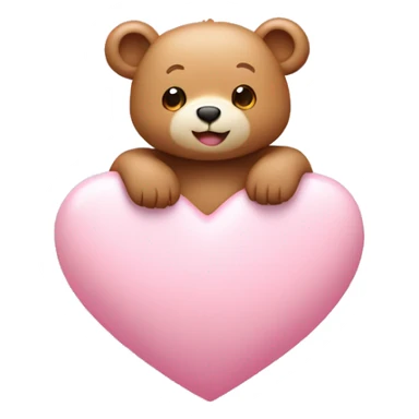 Cute small Bear on top of a light pink heart  sticker