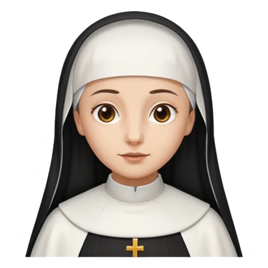 Rosalia (the singer) as a nun. (Use lux album cover as reference). The habit is white. sticker