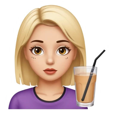 Girl hungover with mascara running down face and empty drink  sticker