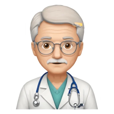 old man doctor, wearing glasses sticker