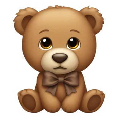 Baby Teddy Bear with brown bow sticker