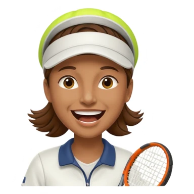 Profesor de tenis con pelo marrón riendose sticker