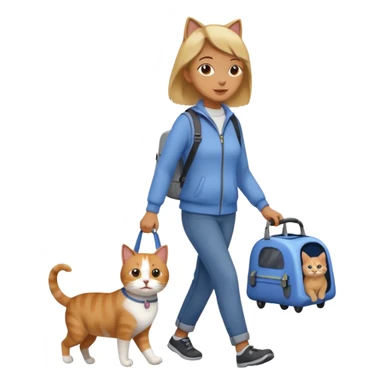 Walker with cat in carrier, Pet Walkers. sticker