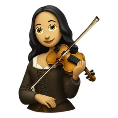 Mona Lisa playing violin sticker